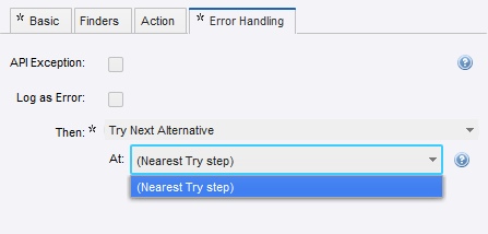 Error handling Nearest Try step Error handling Nearest Try step