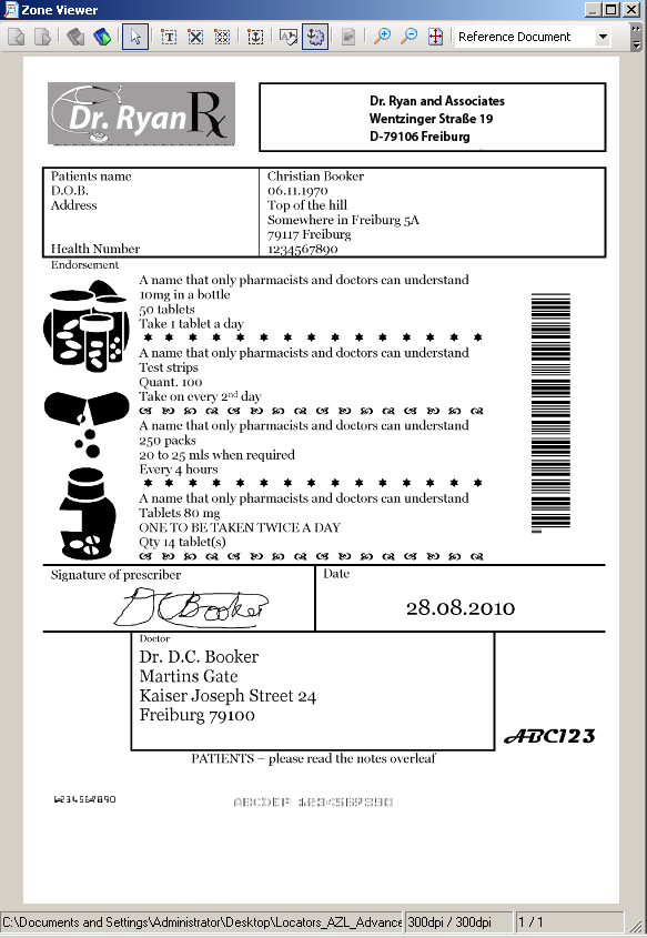 An image that shows a prescription document that contains some repeating patterns. An image that shows a prescription document that contains some repeating patterns.