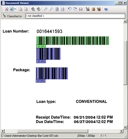 Image showing multiple bar code confidences Image showing multiple bar code confidences