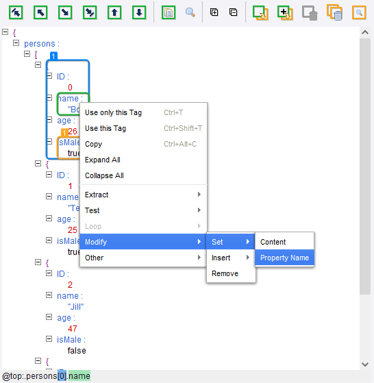 JSON step example JSON step example