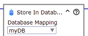 Store In Database step myDB